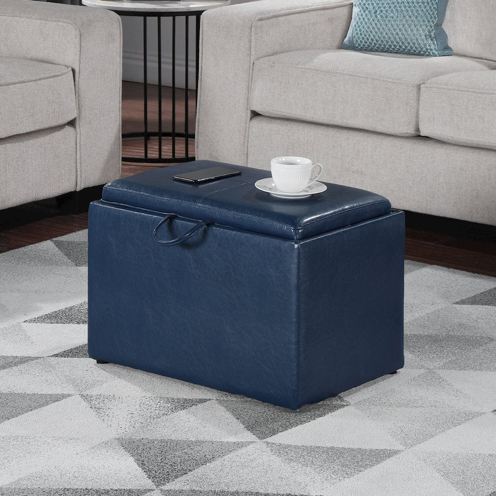 Accent Storage Ottoman with Reversible Tray