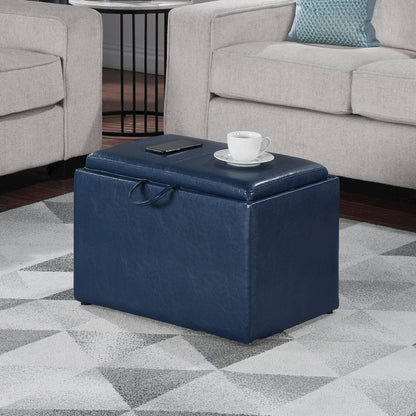Accent Storage Ottoman with Reversible Tray