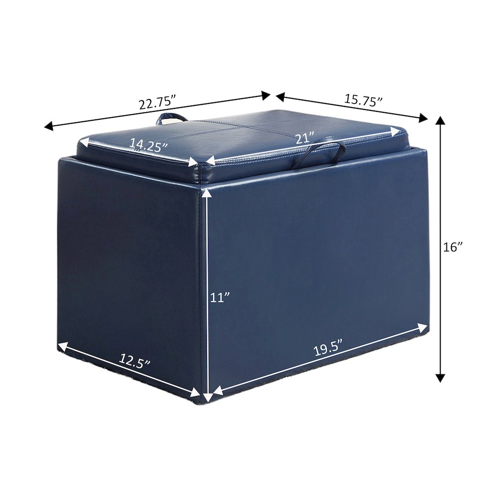 Accent Storage Ottoman with Reversible Tray