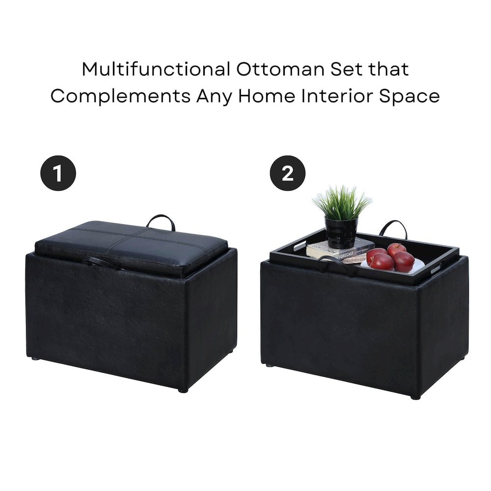 Accent Storage Ottoman with Reversible Tray