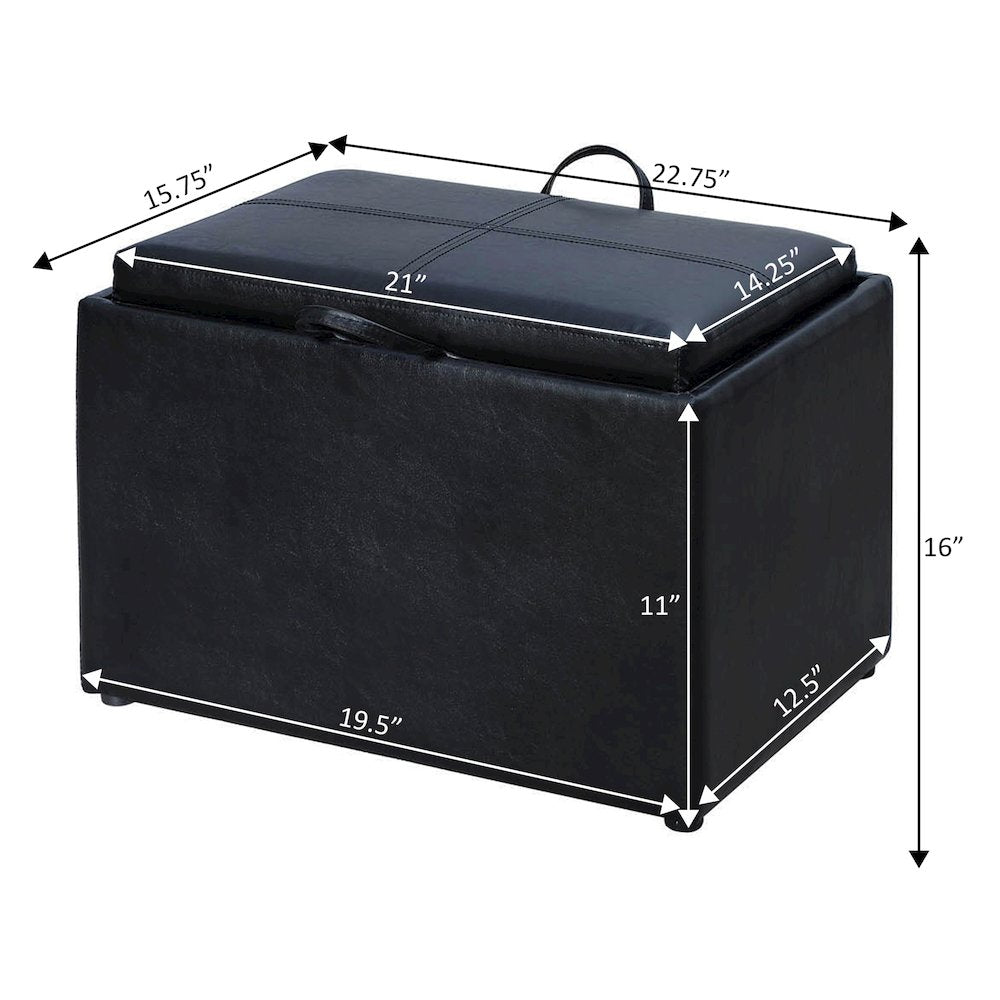 Accent Storage Ottoman with Reversible Tray
