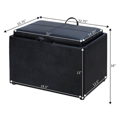 Accent Storage Ottoman with Reversible Tray