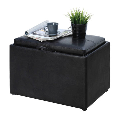 Accent Storage Ottoman with Reversible Tray