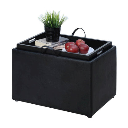 Accent Storage Ottoman with Reversible Tray