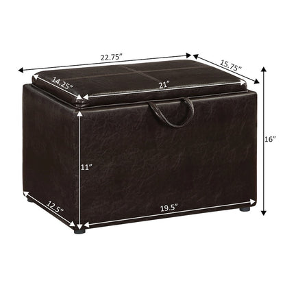 Accent Storage Ottoman with Reversible Tray