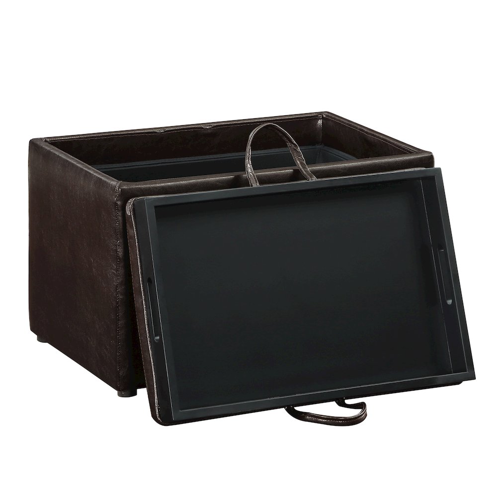 Accent Storage Ottoman with Reversible Tray