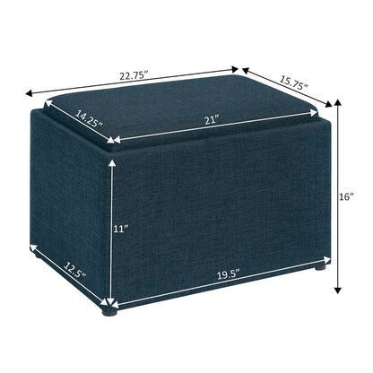 Designs4Comfort Accent Storage Ottoman with Reversible Tray