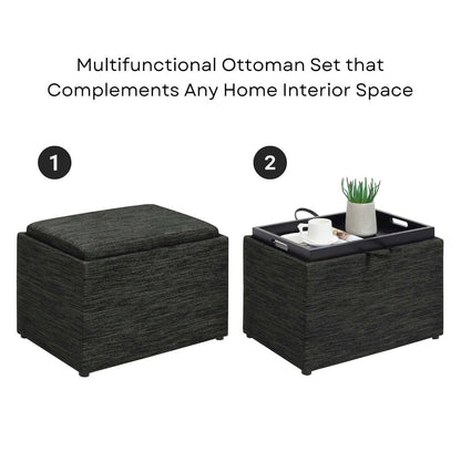 Designs4Comfort Accent Storage Ottoman with Reversible Tray