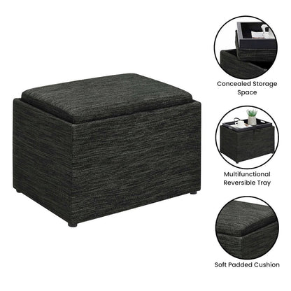 Designs4Comfort Accent Storage Ottoman with Reversible Tray