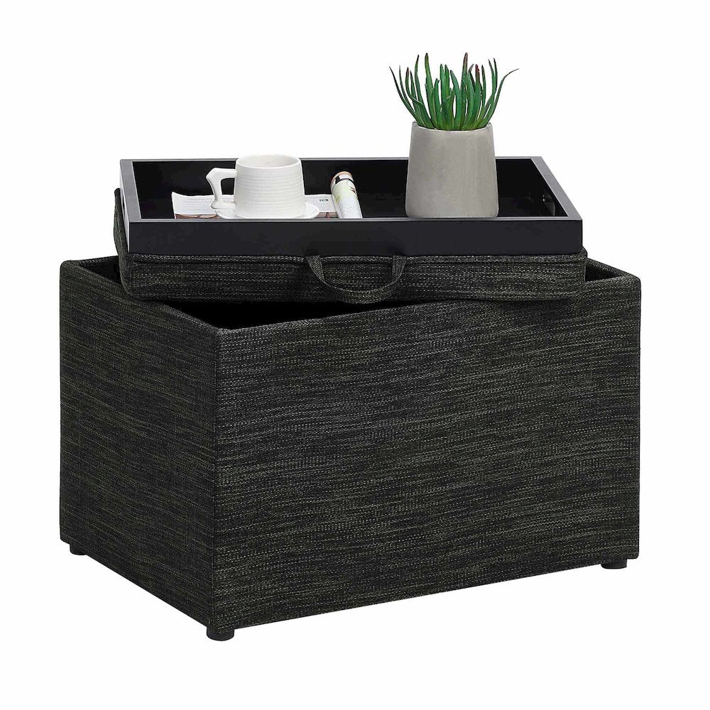 Designs4Comfort Accent Storage Ottoman with Reversible Tray