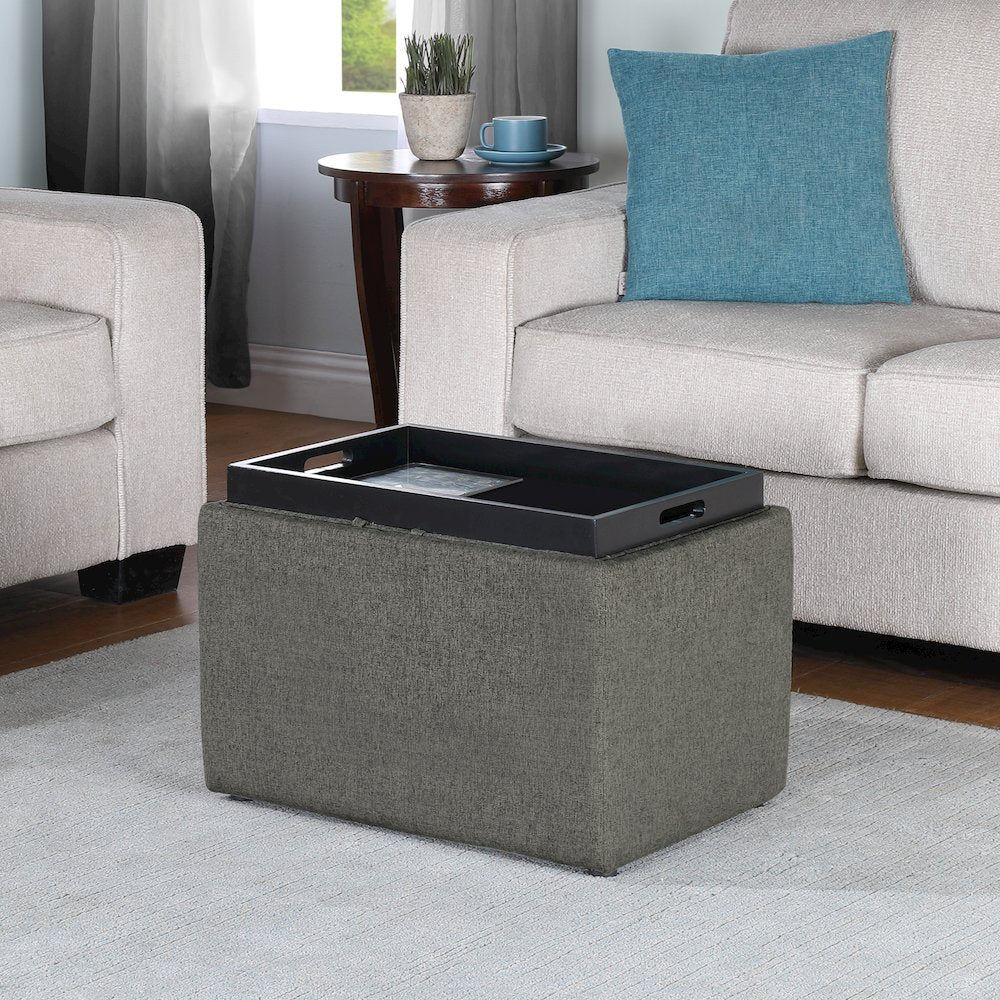 Designs4Comfort Accent Storage Ottoman with Reversible Tray