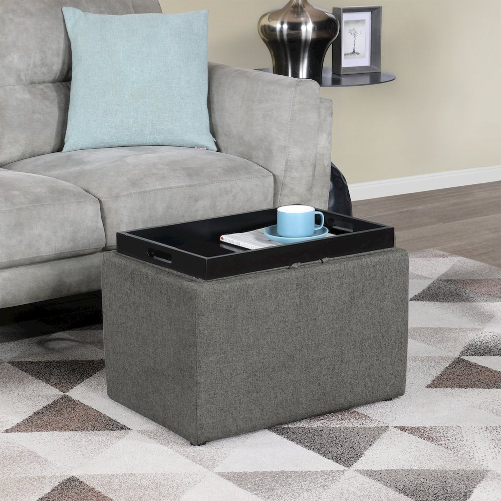 Designs4Comfort Accent Storage Ottoman with Reversible Tray