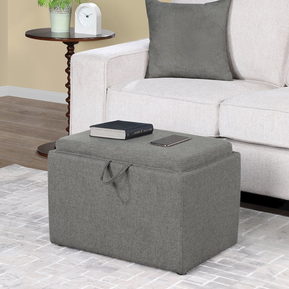 Designs4Comfort Accent Storage Ottoman with Reversible Tray