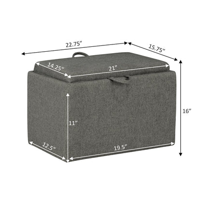 Designs4Comfort Accent Storage Ottoman with Reversible Tray