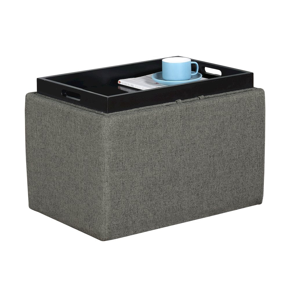 Designs4Comfort Accent Storage Ottoman with Reversible Tray