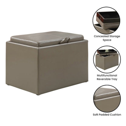 Accent Storage Ottoman with Reversible Tray