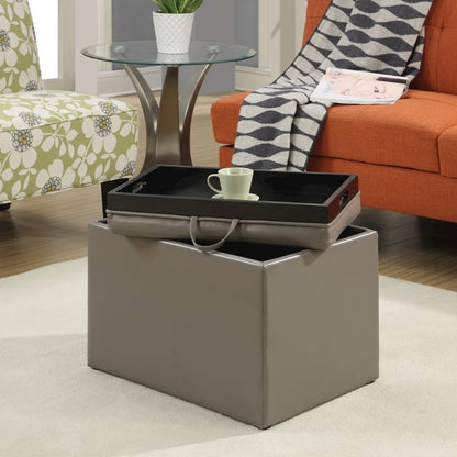 Accent Storage Ottoman with Reversible Tray