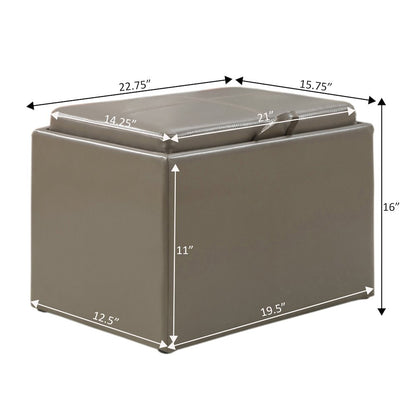Accent Storage Ottoman with Reversible Tray