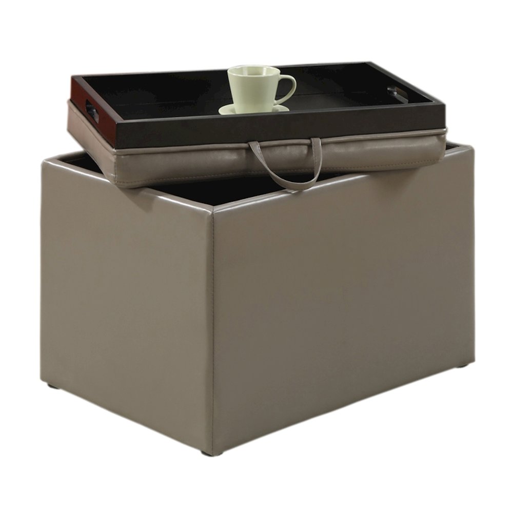 Accent Storage Ottoman with Reversible Tray
