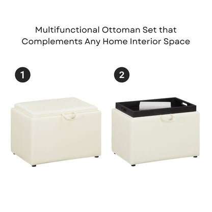 Accent Storage Ottoman with Reversible Tray