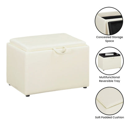 Accent Storage Ottoman with Reversible Tray
