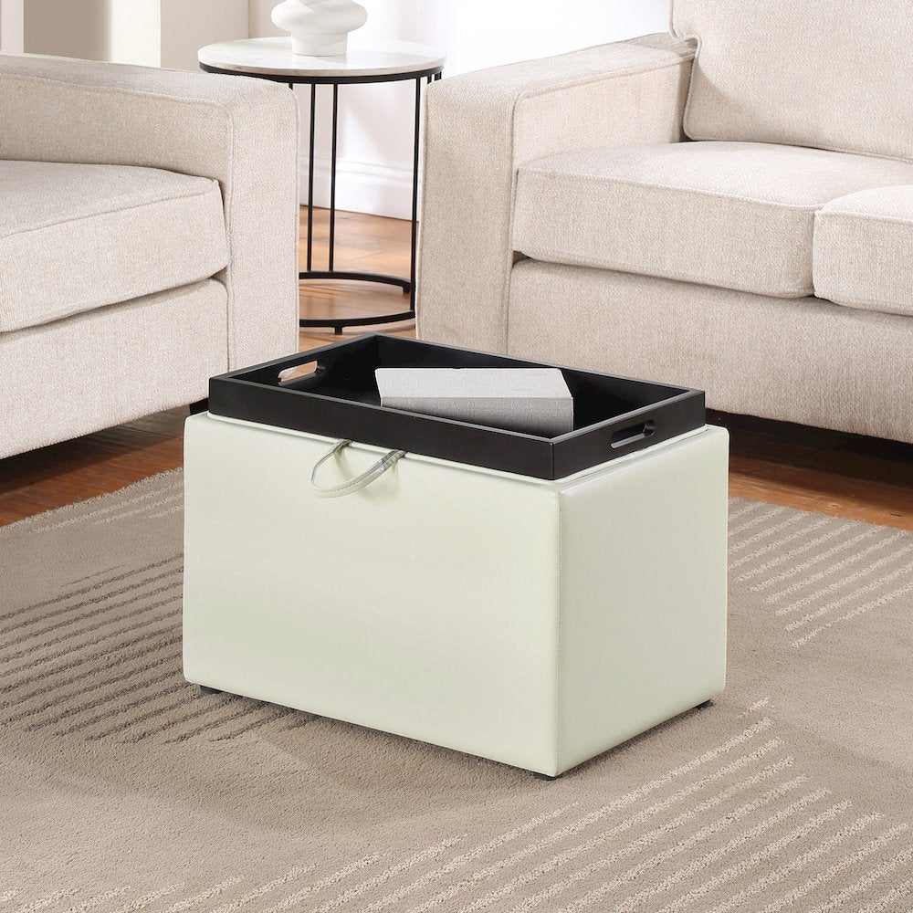 Accent Storage Ottoman with Reversible Tray
