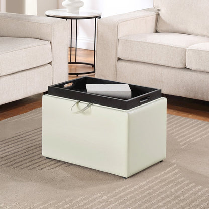 Accent Storage Ottoman with Reversible Tray