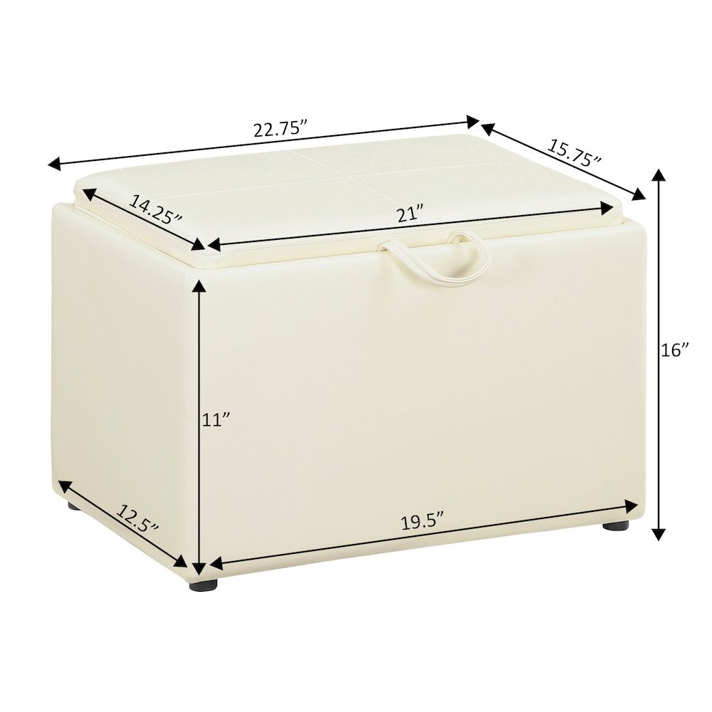 Accent Storage Ottoman with Reversible Tray