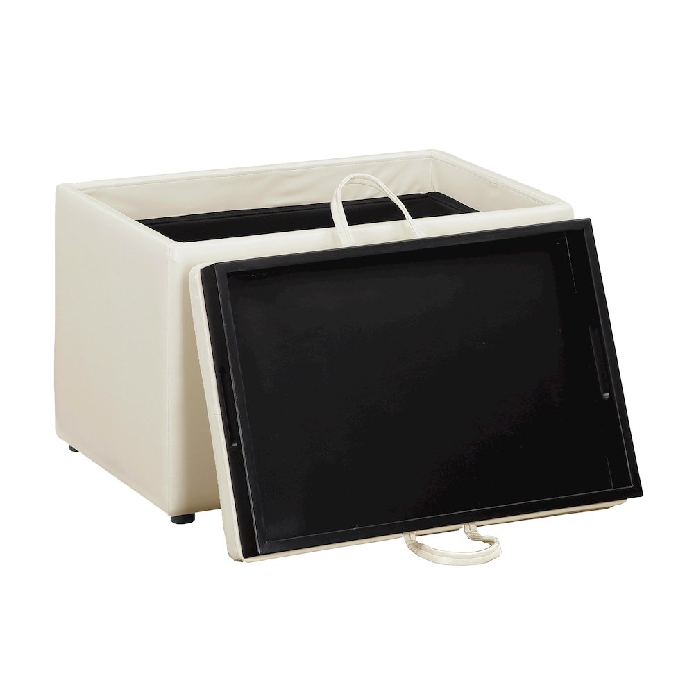 Accent Storage Ottoman with Reversible Tray