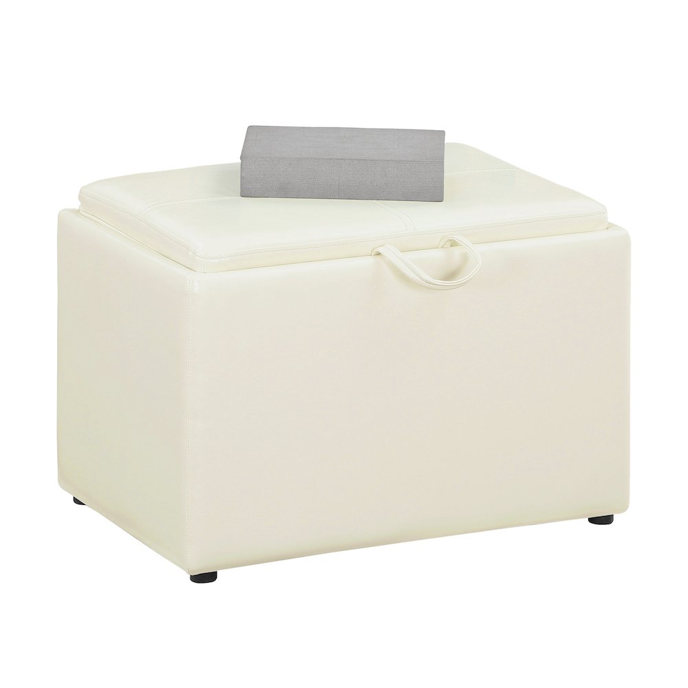Accent Storage Ottoman with Reversible Tray