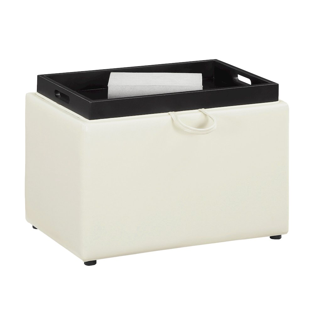 Accent Storage Ottoman with Reversible Tray
