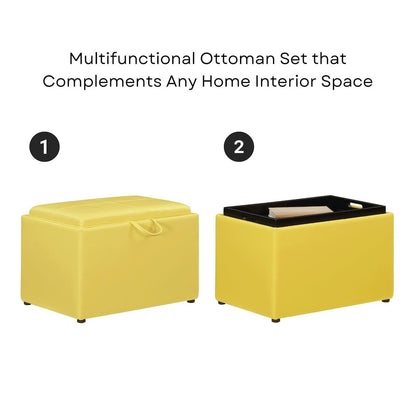 Accent Storage Ottoman with Reversible Tray