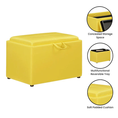Accent Storage Ottoman with Reversible Tray