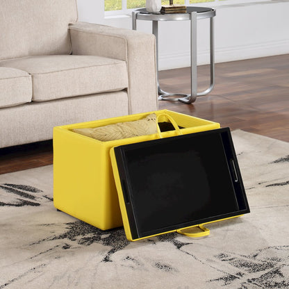 Accent Storage Ottoman with Reversible Tray