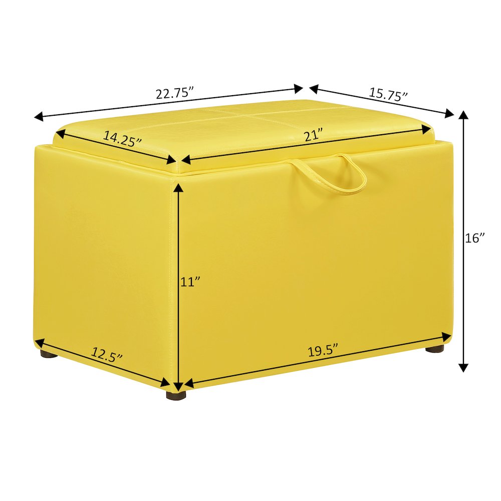 Accent Storage Ottoman with Reversible Tray