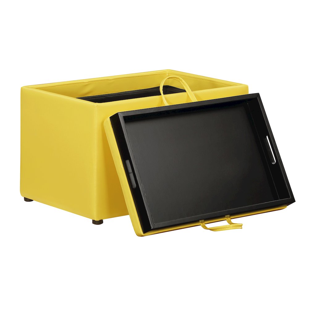 Accent Storage Ottoman with Reversible Tray
