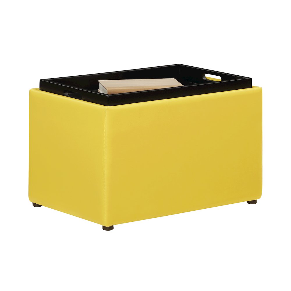 Accent Storage Ottoman with Reversible Tray