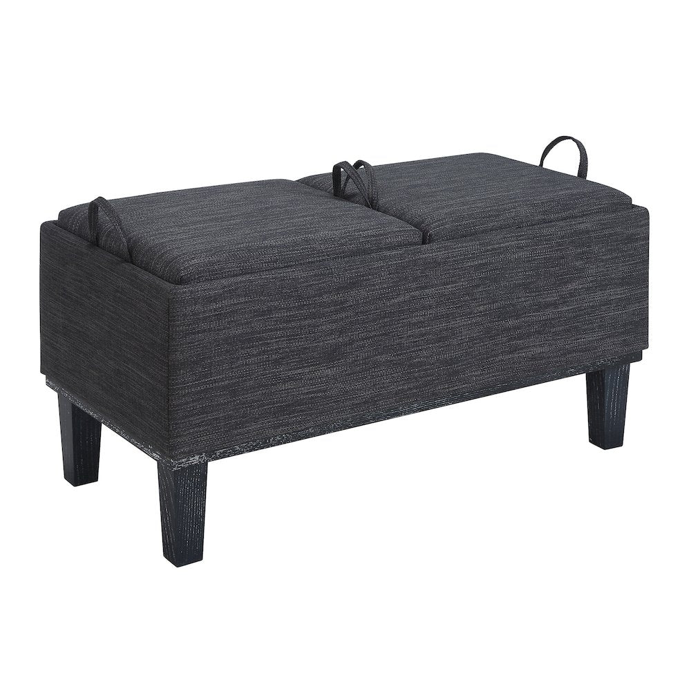 Designs4Comfort Brentwood Storage Ottoman with Reversible Trays, Gray