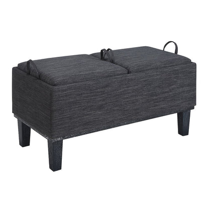 Designs4Comfort Brentwood Storage Ottoman with Reversible Trays, Gray