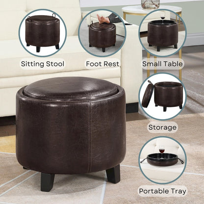 Designs4Comfort Oscar Storage Ottoman with Reversible Tray