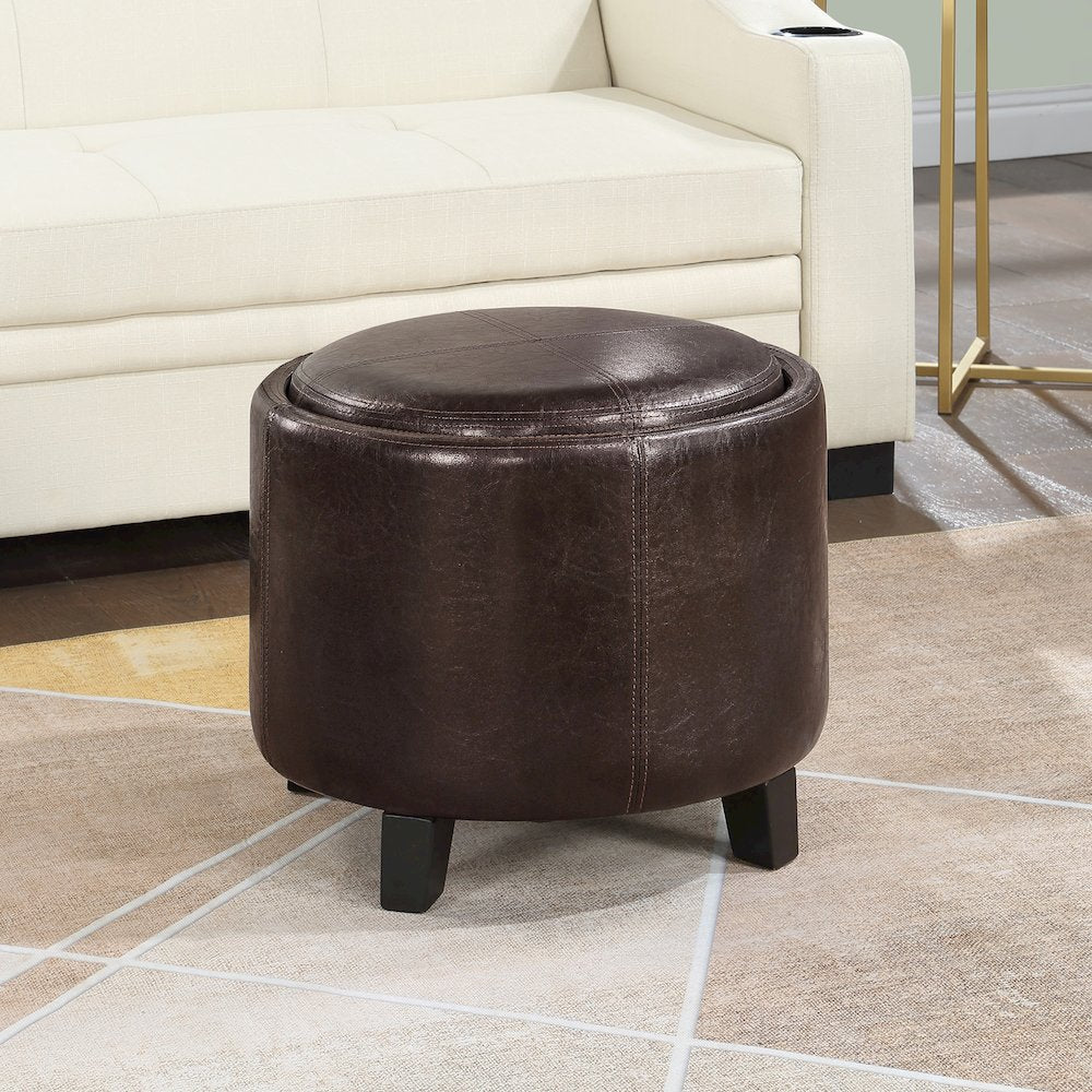 Designs4Comfort Oscar Storage Ottoman with Reversible Tray