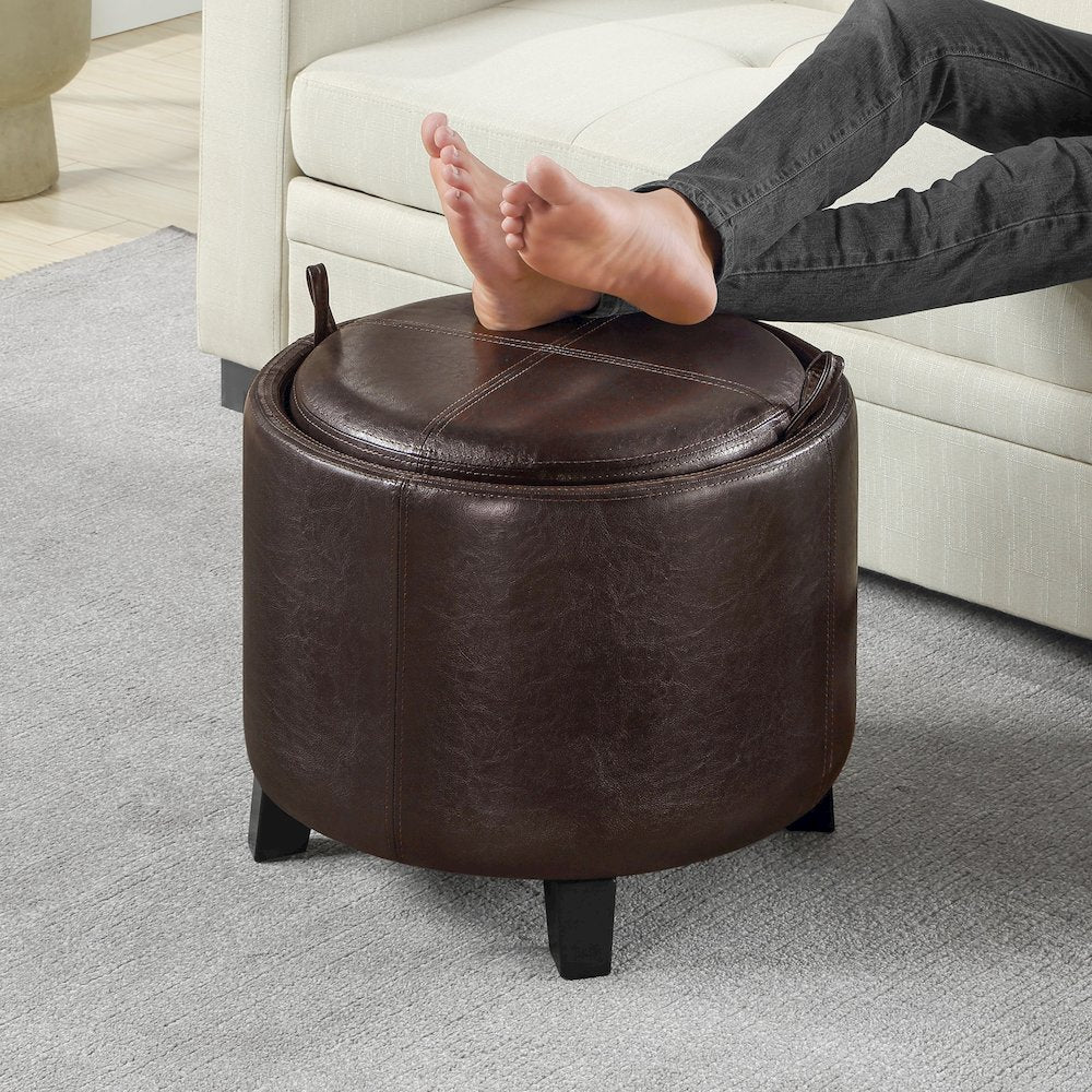 Designs4Comfort Oscar Storage Ottoman with Reversible Tray