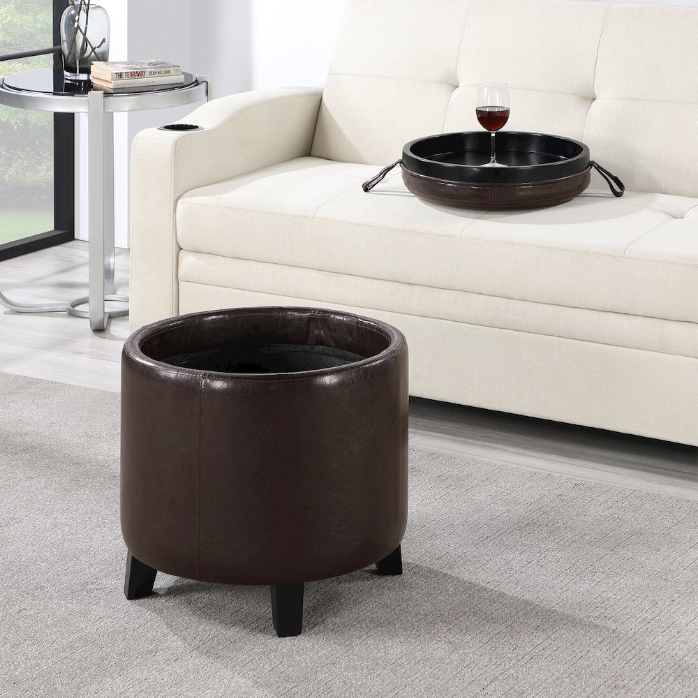 Designs4Comfort Oscar Storage Ottoman with Reversible Tray