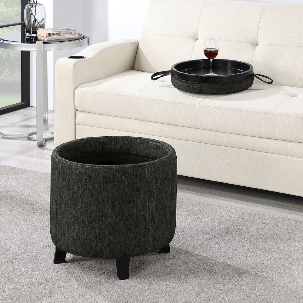 Designs4Comfort Oscar Storage Ottoman with Reversible Tray