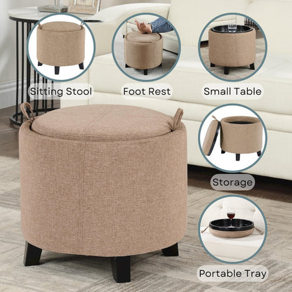 Designs4Comfort Oscar Storage Ottoman with Reversible Tray
