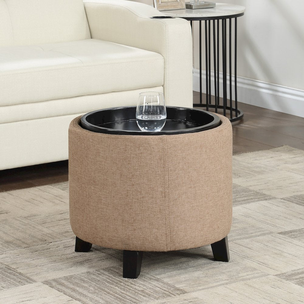 Designs4Comfort Oscar Storage Ottoman with Reversible Tray