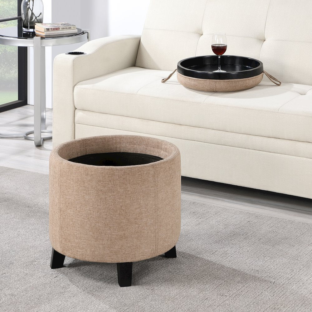Designs4Comfort Oscar Storage Ottoman with Reversible Tray