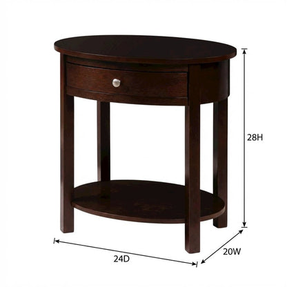 Rustic End Table with Single Drawer and Shelf for Living Room Storage