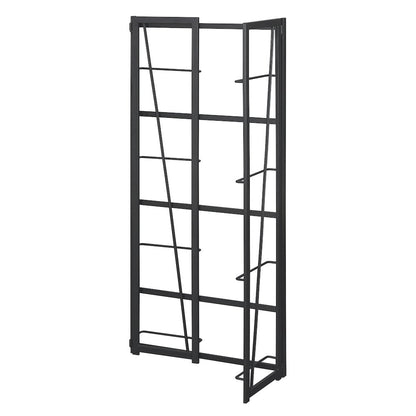 Xtra Folding 4 Tier Bookshelf, Black/Black