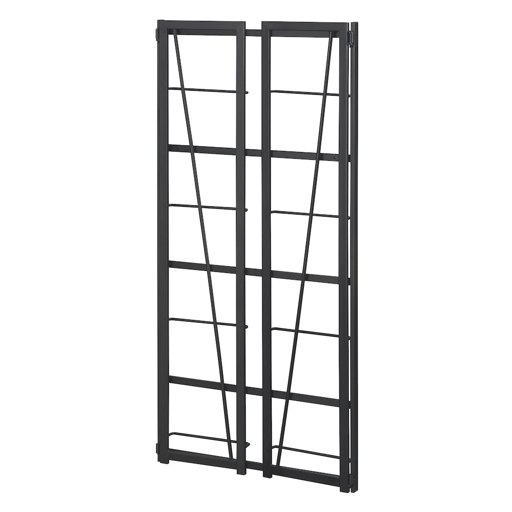 Xtra Folding 4 Tier Bookshelf, Black/Black